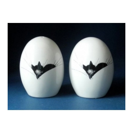 Animaux-Bois-Animaux-Bronzes.com propose Chat Sel et poivre egg-shaped gros dodo9cm Dubout -DUB109