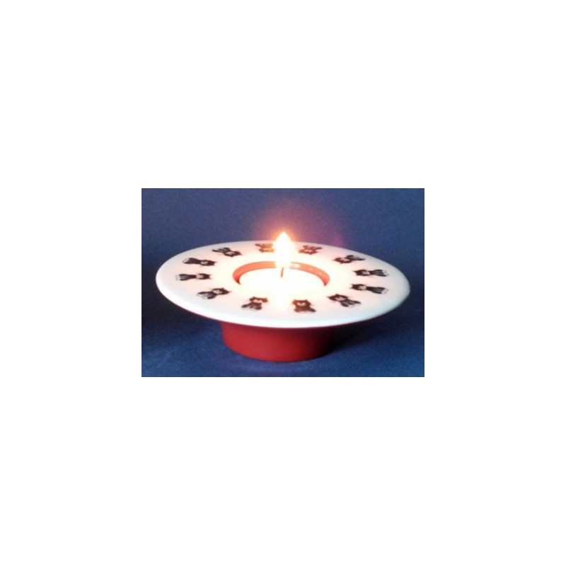 Animaux-Bois-Animaux-Bronzes.com propose Chat Dubout porte-bougie plat h.3cm 0.11-alignement -DUB116