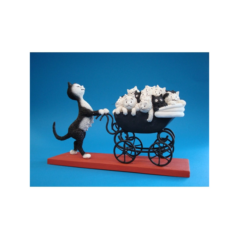 Animaux-Bois-Animaux-Bronzes.com propose Chat le landau Dubout -DUB 25