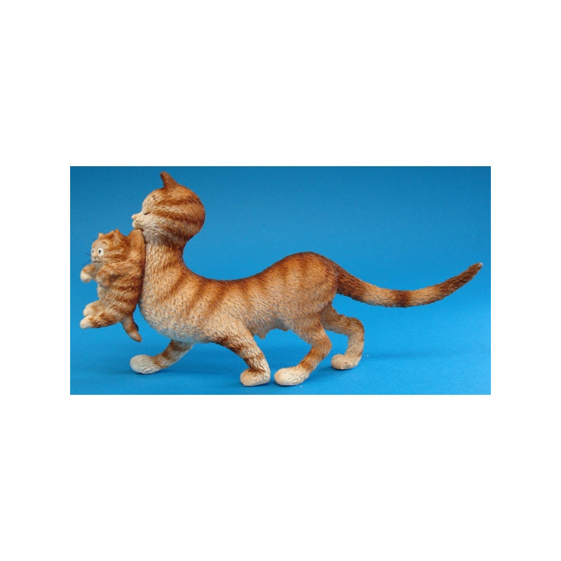 Animaux-Bois-Animaux-Bronzes.com propose Chat maman et ses petits Dubout -DUB27