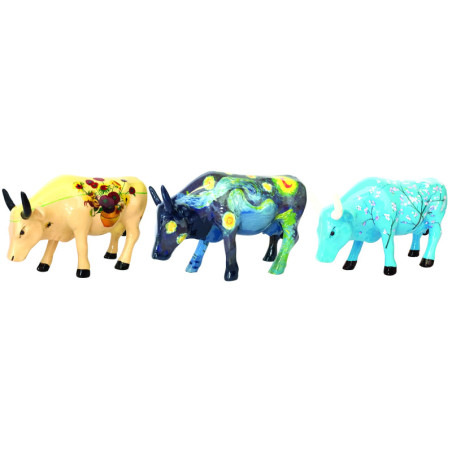 Animaux de la ferme Coffret 3 vaches mini Van Gogh - art pack CowParade - 46601
