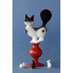 Animaux-Bois-Animaux-Bronzes.com propose Chat Dubout Plan de Fuite  -DUB51 (2)