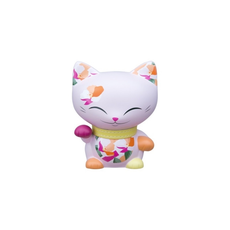 Animaux-Bois-Animaux-Bronzes.com propose Chat mani porte-bonheur patte fuschia- lucky cat 11 cm 066