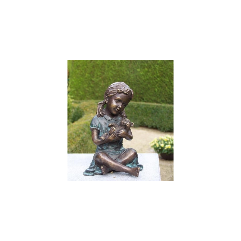 Fille avec petit ours -AN0804BRW-V