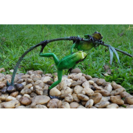 2 grenouilles colorées sur rameau /v -AN0981BR-C