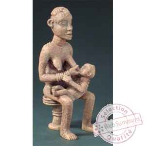 Figurine art mouseion afr bangwa mother child 16cm  afr01 3dMouseion