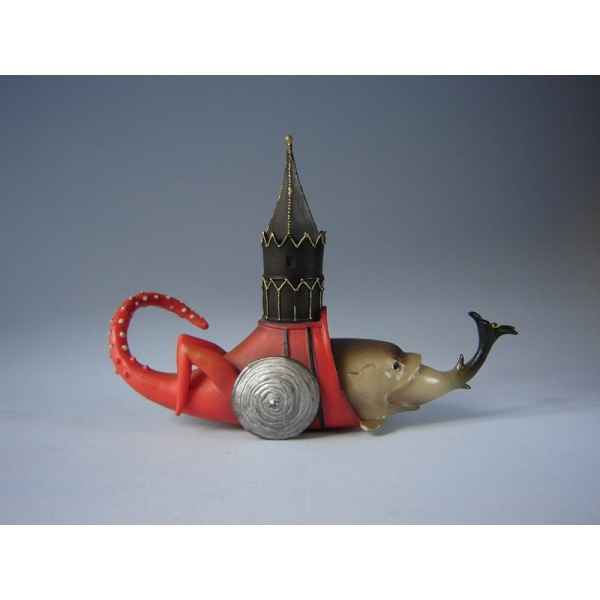 Figurine art mouseion jeroen bosch vis met toren jb03 3dMouseion
