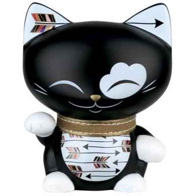 Figurine chat porte bonheur mani the lucky cat noir 11 cm -MLCF036