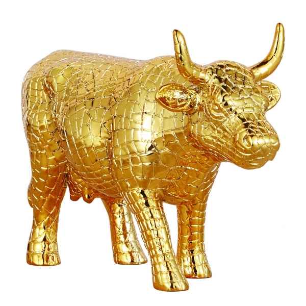 Figurine vache cowparade mira moo - gold résine médium mm-47783