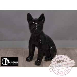 Objet decoration color chien assis noir 50cm Edelweiss -C9125
