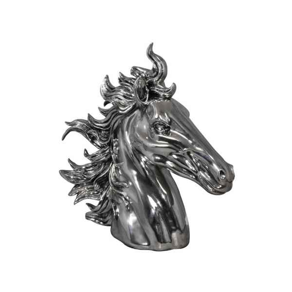 Objet décoration illusion tête de cheval argt Edelweiss -C8874