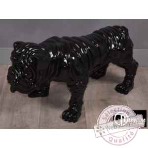 Objet decoration playful bulldog noir 77cm Edelweiss -C9104
