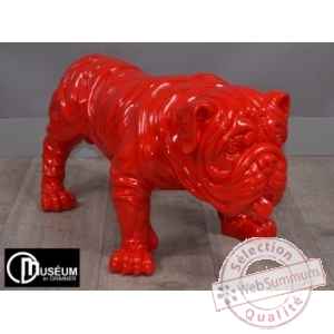 Objet decoration playful bulldog rouge 77cm Edelweiss -C9102