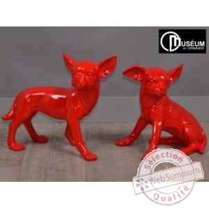Objet decoration playful chihuahua rouge ass Edelweiss -C9101