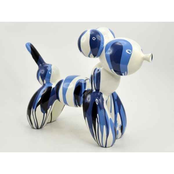 Statue eliott chien ballon bleu blanc Edelweiss -D1057