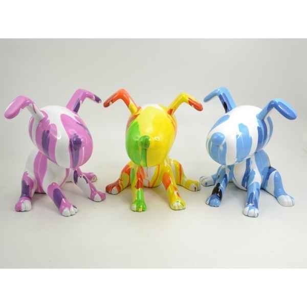 3 statuettes assorties playful chien coloré Edelweiss -C9080
