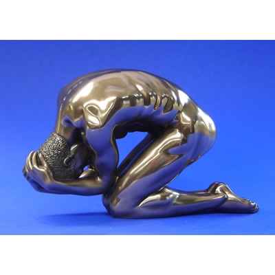 Figurine Body Talk - Homme bronze Man 2 hands round head kn. - WU72468