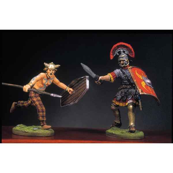 Figurine - Soldat romain et barbare en train de lutter  III - RA-016