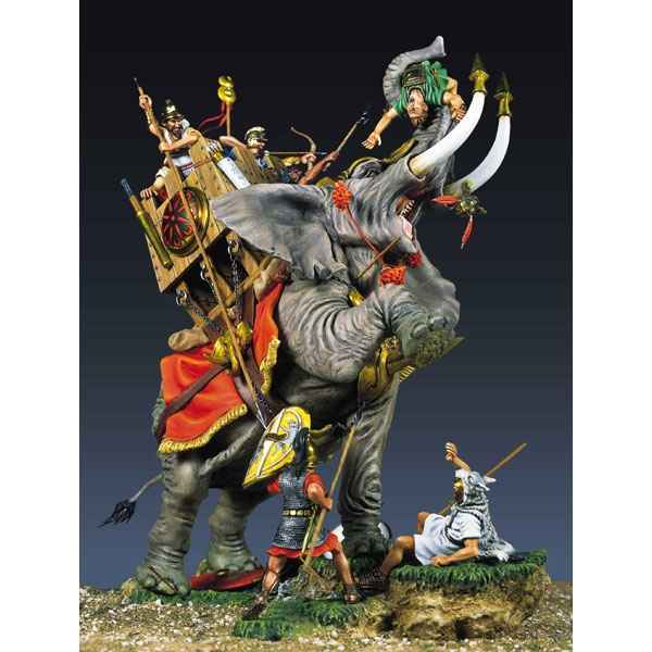 Figurine - Ensemble Elephant de l'armee carthaginoise en 2022 av. J.-C. - SG-S04