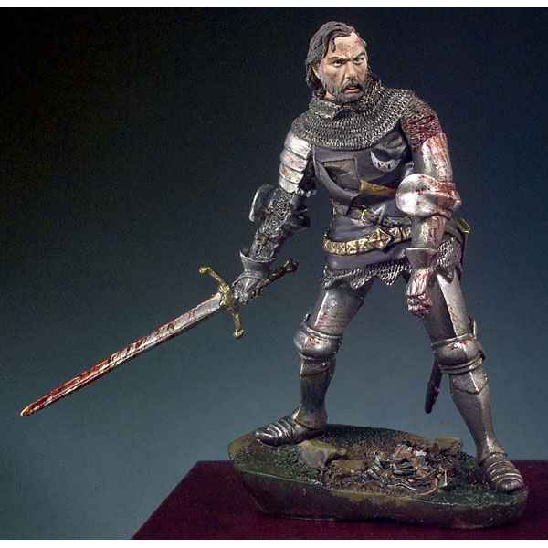 Figurine - Kit a peindre Cavalier blesse sur le champ de bataille, Azincourt en 1415 - SM-F46
