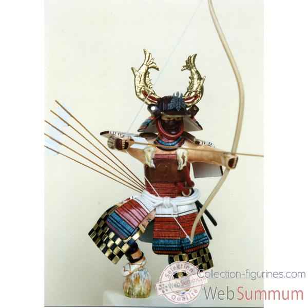 Figurine Samourai peinte Gilles Carda Arc 2 Poissons -142C