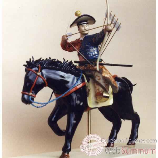 Figurine Samourai peinte Gilles Carda Cavalier Arc Yabusame Moderne -53C