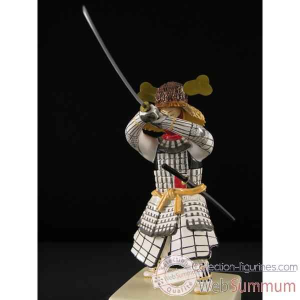 Figurine Samourai peinte Gilles Carda Katana blanc Eventail -83C