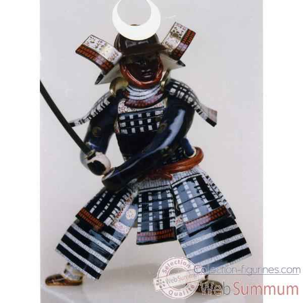 Figurine Samourai peinte Gilles Carda Katana Chine noir -71C