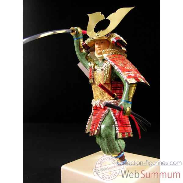 Figurine Samourai peinte Gilles Carda Katana Relief -193C