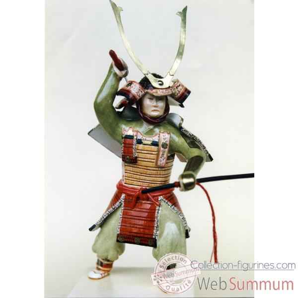 Figurine Samourai peinte Gilles Carda Katana Tête de Lion -139C