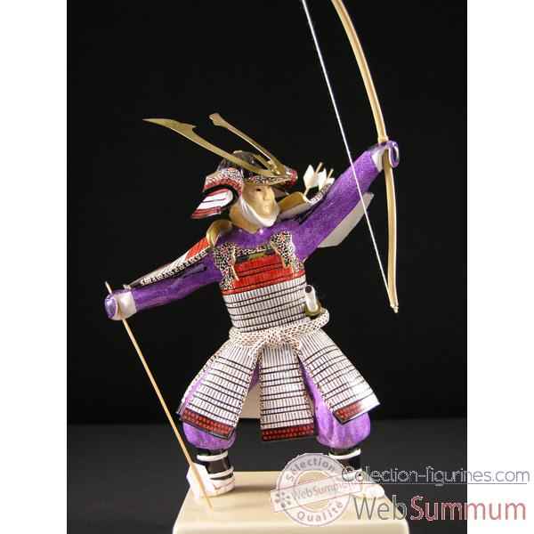 Figurine Samourai peinte Gilles Carda Kyudo blanc -172C