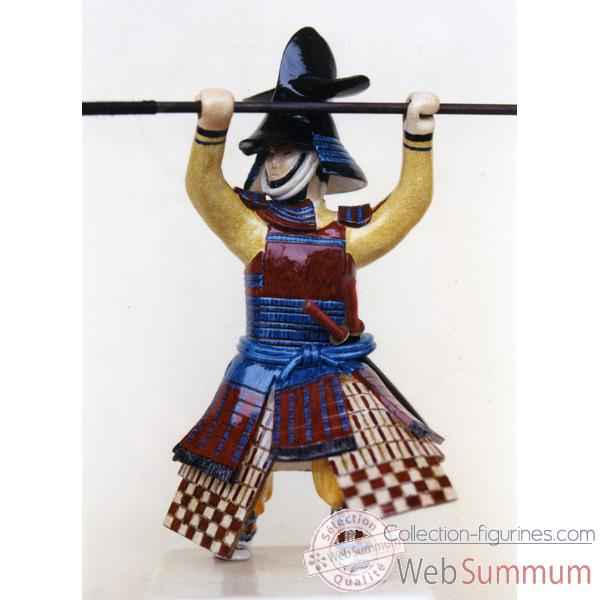 Figurine Samourai peinte Gilles Carda Naginata Poisson Chat -164C