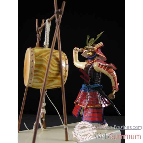 Figurine Samourai peinte Gilles Carda Taiko Tambour de Guerre -144C