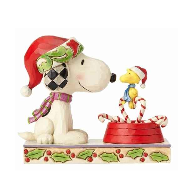Statuette Candy cane christmas - snoopy et woodstock Figurines Disney Collection -4057678 -1