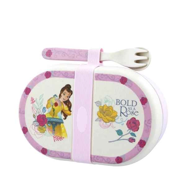 Figurine belle organic snack box with cutlery set collection disney enchante -A28940 -1