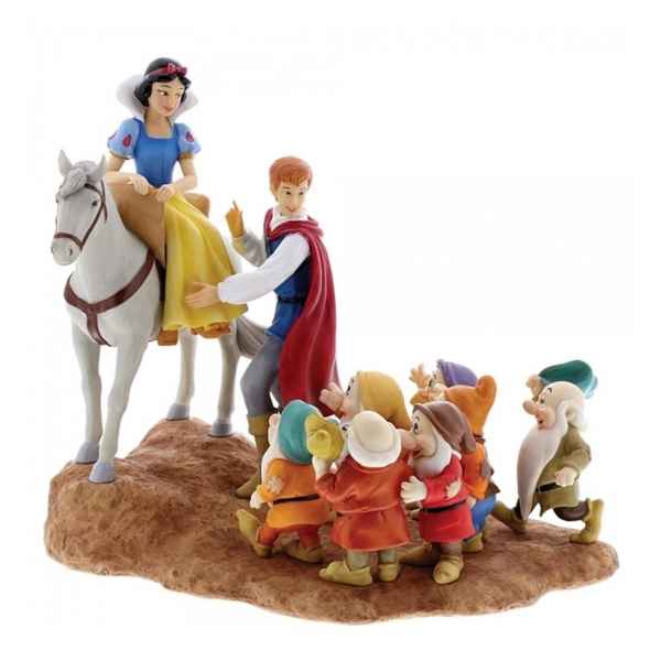 Figurine a joyfull farewell - snow white, prince, the seven dwarfs collection disney enchante -A28731 -1