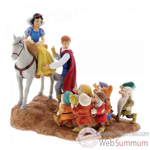Figurine a joyfull farewell - snow white, prince, the seven dwarfs collection disney enchante -A28731