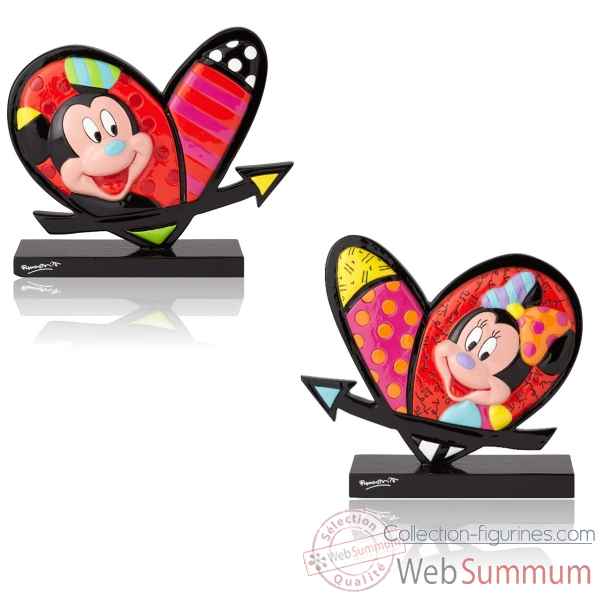 Figurine mickey et minnie mouse heart icon disney britto -6001005