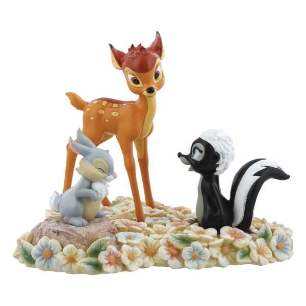 Figurine pretty flower-bambi, thumper and flower collection disney enchante -A28730 -1