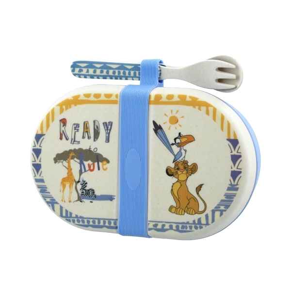 Figurine simba organic snack box with cutlery set collection disney enchante -A28980 -1