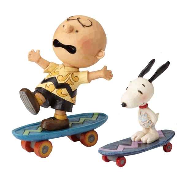 Statuette Skateboarding buddies (charly brown et snoopy) Figurines Disney Collection -4054080 -1