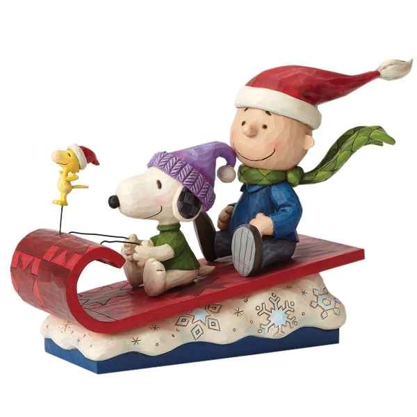 Statuette Snow day charlie brown snoopy woodstock Figurines Disney Collection -4052726 -1