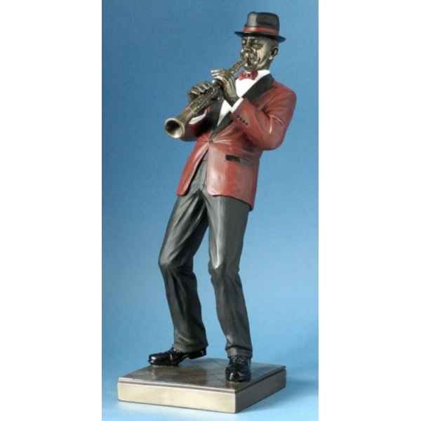 Musicien jazz clarinette veste rouge -WU76220