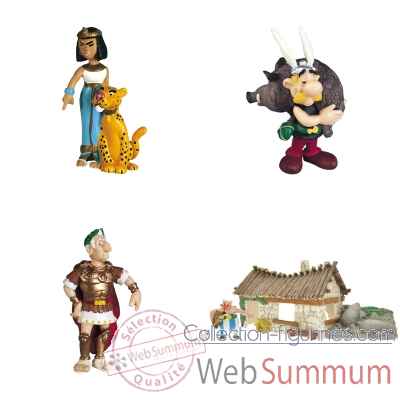 Lot de Figurines Asterix, Obelix, Cleopatre et Cesar -LWS-263
