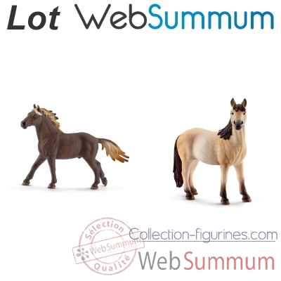 Lot 2 figurines cheval Schleich Mustang 13805 13806 -LWS-277