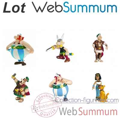Lot 6 figurines collection Asterix Obelix Cesar Cleopatre Centurion  -LWS-416