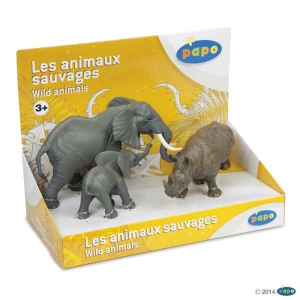 Figurine Boite presentoir animaux sauvages 3 (3 fig.) Papo -80002