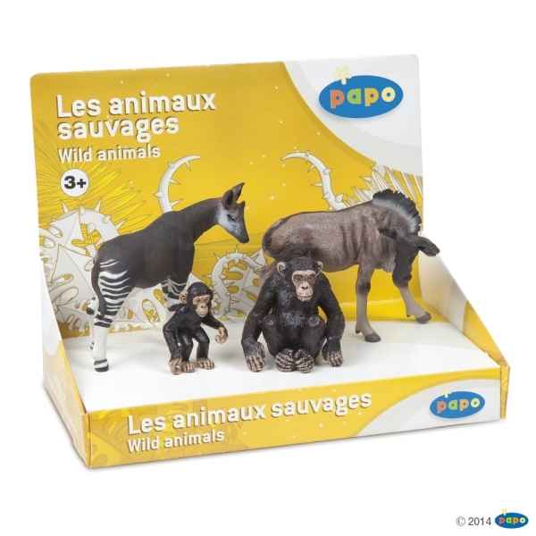 Figurine Boite presentoir animaux sauvages 1 (4 fig.) Papo -80000