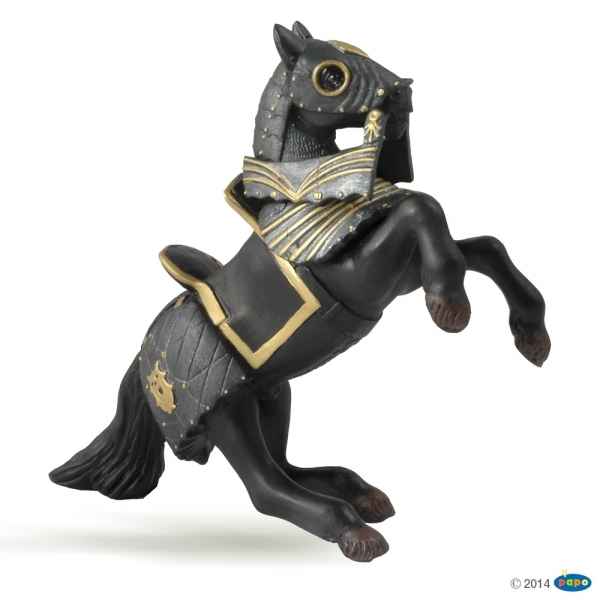 Figurine Cheval du chevalier en armure noire Papo -39276