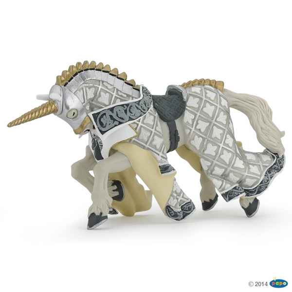 Figurine Cheval du maitre des armes cimier licorne Papo -39916